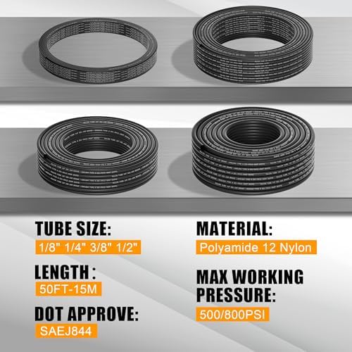 205PCS Quick Connect Air Hose Fittings Kit with 4Rolls 50FT Tubing - Image 3
