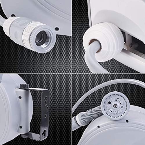 Retractable Garden Water Hose Reel Storage Gun Rewind Wall Mount 32Feet/65Feet/100Feet (100 Feet) - Image 4