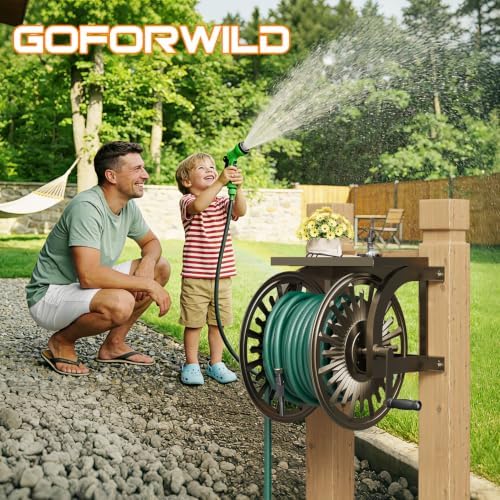 GOFORWILD Wall Mount Garden Hose Reel, Holds 200-Feet of 5/8-Inch Hose - Image 6
