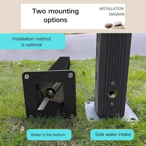 Outdoor Stainless Steel Cylindrical Garden Water Column,freestanding Hose Stand with Faucet,for Garden Farm Pasture Backyard Irrigation Washing,44in - Image 7