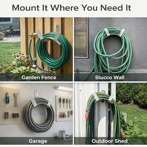 Gardzen 304 Stainless Steel Garden Hose Holder, Heavy Duty Wall Mounted Hanger, Rust-Resistant Outdoor Storage Rack for Backyard, Fence, Garage & Shed (Pack of 2) - Image 5