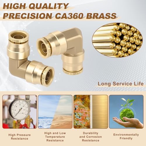 1/2" 90° Swivel Union Elbow, DOT Approved Air Line Connector 5PCS - Image 2