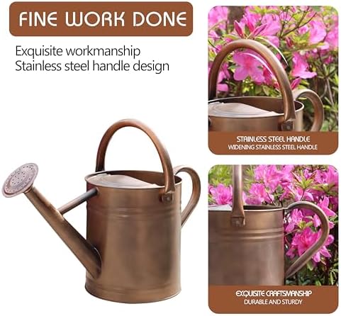 Metal Watering Can for Outdoor Plants, Watering Can Decor 1 Gallon (Copper) - Image 3