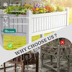 YITAHOME 43.3x17.7x34 in Elevated Garden Bed, Outdoor Plastic Planter Box with Wheels, Legs, Drain Plug, and Storage Shelf for Plants, Vegetables, Flowers, Herbs, Grayish-White - Image 3