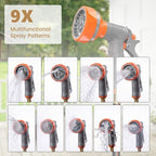 Auto Rewind Retractable Hose Reel, Wall Mounted with 180° Swivel, Multi-Function Spray Nozzle for Outdoor Watering - Image 5