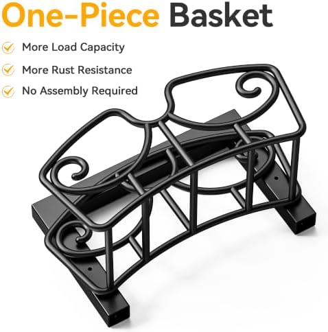 Garden Hose Holder Stand, Freestanding Metal Water Hose Storage Rack with Hooks for Outside Yard Lawn, Heavy Duty - Image 3
