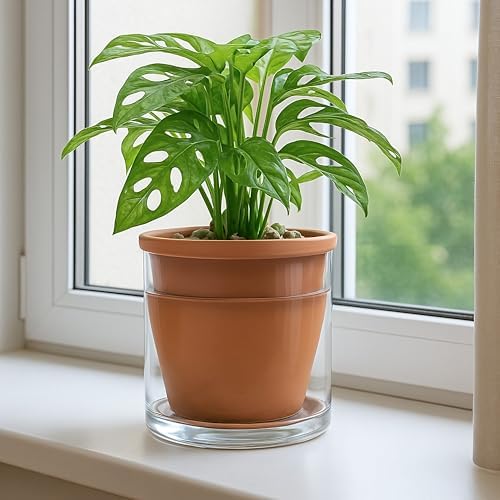 D'vine Dev Self Watering Terracotta Planter Pot, 6 in, 2-Pack, 37-Y-B-1 - Image 6