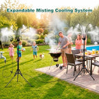 Standing Misters for Outside Patio, 2.6-3.6 ft Height-Adjustable Misting System for Cooling, Portable Water Mister for Garden Yard BBQ Party, Includes Hose Splitter & Sand Bag - Image 4
