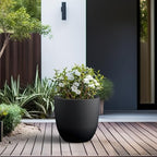 Kante Large Round Bowl Black Concrete Planter 18" Dia, Outdoor - Image 5