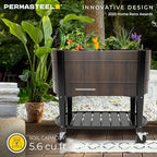 Permasteel Raised Garden Bed with Legs, 40×20×37 in, Planter Box with EnGrow™ TrueSoil™ Technology for Vegetables, Flowers, Herbs, and Fruit, Outdoor Indoor, Storage Shelf, Wood Brown - Image 3