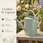 1 Gallon Metal Watering Can for Indoor Outdoor Plants, Cream Green - Image 7
