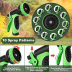 100ft Non-Expanding Garden Hose, 3/4" GHT Kink-Free Water Hose with 10 Function Nozzle, Flexible Outdoor Hose for Yard, Garden, Car Washing - Image 3