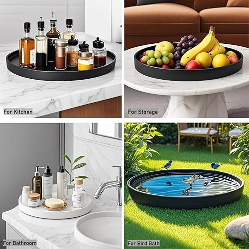 Yukfona Ceramic Plant Saucer Tray 1 Pcs 12 Inch White, 12.5" OD x11.9 ID x1.6 Deep| Fits Flower pots Bottom≤ 11.9", Heavy Duty Glazed Round Planter Drip with Catch Basin for Indoor Outdoor Plants - Image 5