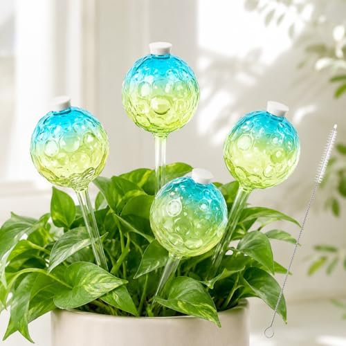 Plant Watering Globes, Gradient Color Glass 9 oz Self Watering Globes by JNTGVINE