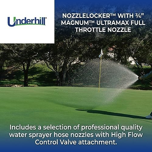 Underhill NozzleLocker Garden Water Hose Nozzle Kit, Sprayer, Jet, Fog, Mister, Heavy-Duty, with ¾ Inch Magnum UltraMax Full Throttle Nozzle, HP-K2 - Image 2