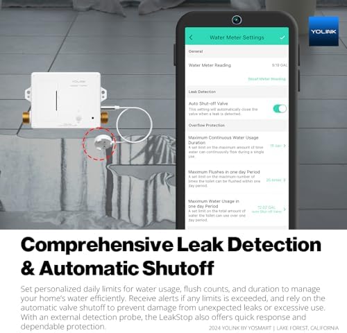 YoLink LeakStop 1-Channel, 3-Pack, Auto Shutoff Valves & Leak Detectors for Toilets/Sinks, Real-Time Monitoring, LoRa Long-Range, 2 AA Up to 5-Year Battery – Hub Required - Image 5