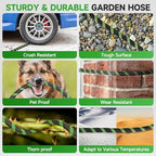 Garden Hose 75ft Flexible Non-Expandable Water Hose Ultra Lightweight Kink-Free Leak-Proof Durable & Abrasion-Resistant with 3/4" Brass Fittings for Patio Yard RV and Outdoor Use - Image 6