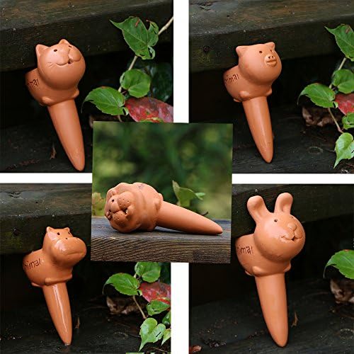 Cute Animal Shaped Red Pottery Self Watering Stakes Watering Globes Pack of 5 - Image 4