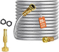 GarveeLife 25 FT Stainless Steel Garden Hose, Heavy-Duty Water Hose with Adjustable Brass Nozzle, No Kink & Leak-Resistant, Lightweight Flexible Hose for Lawn, Yard Watering, RV & Car Washing by GarveeLife