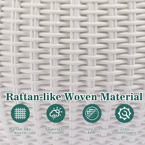 13.4 inch Self-Watering Hanging Planters, 13.4 Inch Rattan Style, White, 2 - Image 7