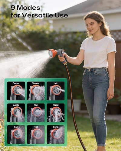 Retractable Garden Hose Reel 85 ft x 1/2 inch, Heavy Duty Automatic Garden Hose Reels, High-Flow, Any Length Lock, 180° Swivel Bracket, Brass Fitting, Wall Mount Water Hose Reel for Outside - Image 6