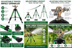 2-Pack Generic Adjustable Tripod Impact Sprinkler for Lawn & Garden - Image 2