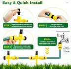 UCINNOVATE Garden Sprinkler, 360°Rotation Lawn Sprinklers, Garden Above Ground Sprinkler System Kit, Large Area Coverage, Watering Systems for Yard, Large Garden Watering System with 52.5FT Hose - Image 5