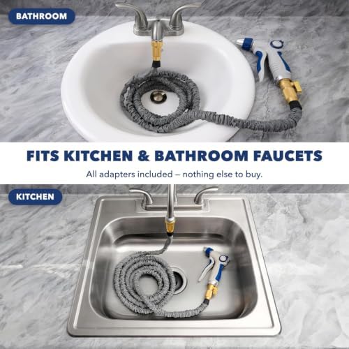 Indoor Sink Hose Attachment For Kitchen Sink or Bathroom Sink Faucet - Extra Long Utility Sink Hose (75 FT) For Watering Houseplants, Dog Washing, Household Cleaning - Image 3