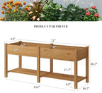Raised Garden Bed Elevated Wood Planter Box with Shelf Garden Planter - Image 2