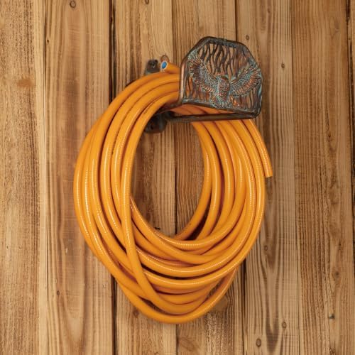 Garden Hose Holder Wall Mount for Outdoor Yard, 100 lbs Load Capacity Heavy-Duty Water Hose Hanger, Holds 150 Feet of Wall-Mounted Metal Owl Decorative Hose Rack Hook for Outside Patio, Garage - Image 2
