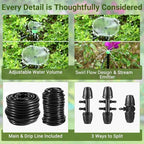 Drip Irrigation Kit for Garden, Raised Beds, Lawn - Adjustable Watering System with Drip Emitters, 5/16" & 1/4" Tubing, Barbed Fittings - Image 4