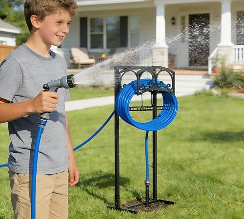 Freestanding Garden Hose Holder - Heavy Duty Metal Stand for 150ft Hose - Outdoor Organizer and Storage Rack - Image 5