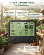 Nexuslab Wireless Soil Moisture Meter with LCD Receiver – 3‑Probe 3‑in‑1 Sensor (Moisture, Temperature, Light), 230 ft RF Range, Waterproof, Long Battery Life for Indoor/Outdoor Plants and Gardens - Image 2