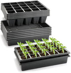 RooTrimmer 2.5 inch Square Pots 3.5 inch Deep 20 Cell Seedling Trays with Water Collection Nursery Trays (15"x11"x3") for Seeds Starting and Transplanting(5 Sets) by RooTrimmer