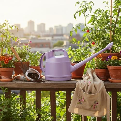 Watering Can Long Spout Sprinkler Ergonomic Handle Lightweight PP Construction Suitable for Balcony Use, Beige - Image 6