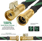 50FT Lightweight Garden Hose, Brass 3/4", 10-Pattern Nozzle - Image 3