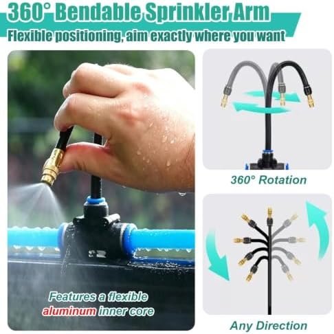Bendable Drip Irrigation System Kit with Rust-Proof Nozzles, for Vegetable - Image 2