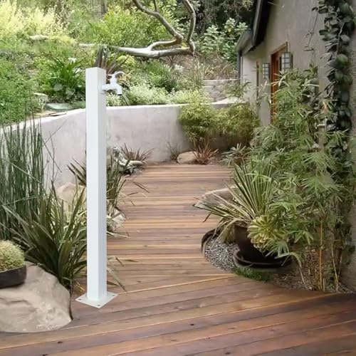 Outdoor Stainless Steel Garden Hose Stand - Decorative Water Faucet Fountain Dispenser for Irrigation & Washing (95x13CM) - Durable, Stylish Water Feature - Image 6
