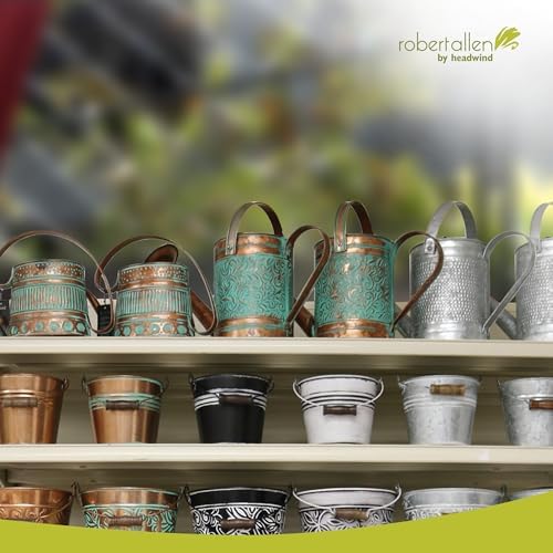 Headwind Gilford Vintage Watering Can, Small Watering Can for Indoor Plants with Long Spout, 0.5 Gallon Decorative Metal Plant Watering Can, Copper Patina Antique Style - Image 3