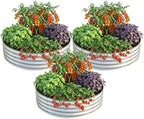 Utopia Home Galvanized Raised Garden Bed Kit 2x2x1 Ft Pack of 3, Planter Box Round Raised Garden Beds Outdoor, Easy Assembly Metal Raised Bed for Gardening Vegetables, Fruits, Flowers,Silver by UTOPIAHOME