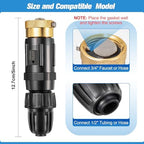 2 PC 25PSI Drip Irrigation Faucet Adapter Kit 1/2" Tubing to 3/4" Faucet - Image 5