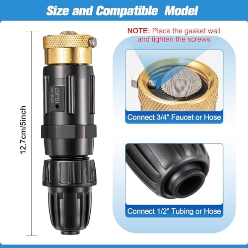 2 PC 25PSI Drip Irrigation Faucet Adapter Kit 1/2" Tubing to 3/4" Faucet - Image 5