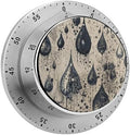 Stainless Steel 60-Minute Mechanical Timer Black Water Drop Pattern Printed Timer by Unknown