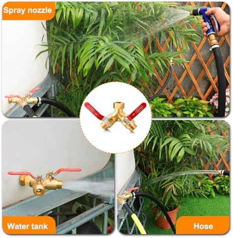 SIGURANTA 2 Way Hose Splitter Heavy Duty Brass Y Valve Garden Faucet 1 Pack - Image 5