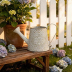 Vintage White Metal Flower & Garden Watering Can, Rustic Farmhouse Decorative Watering Pot Planter for Home Patio Backyard Outdoor Plant Care - Image 3