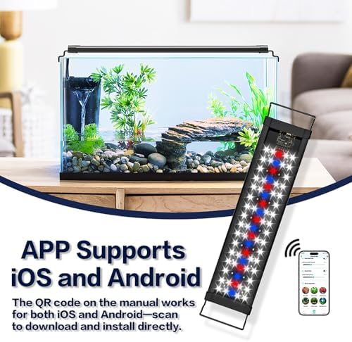 OYO WATER Smart LED Aquarium Light with App Control, Full Spectrum RGB, Bluetooth Enabled, Programmable Timer, Black, for Fish Tanks (WCL36-42B) - Image 2
