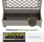 Fancyango Raised Garden Bed with Wheels 61.2" H -Medium Gray - Image 4
