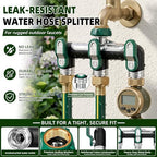 Garden Hose Splitter 3 Way, Heavy Duty Metal, 3/4" GHT, Green - Image 6