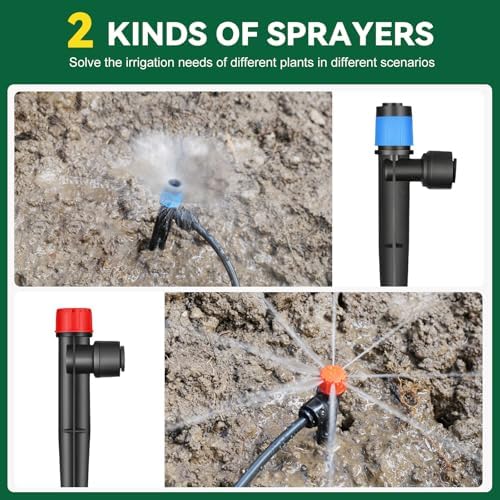 Drip Irrigation System for Garden, 2026-Upgraded Quick Connect Garden Watering Kit All-in-One with 1/2 inch 1/4 inch Irrigation Tubing for Garden, Lawn, Greenhouse, Raised Beds (126FT) - Image 3