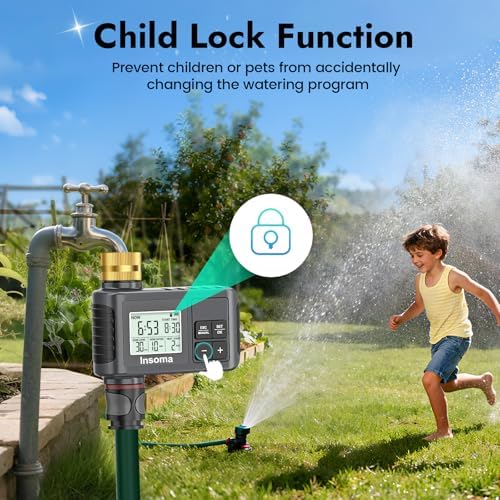 Insoma Water Timer, 1 Zone Outdoor Hose Timer for Garden Faucet with Auto/Manual/Rain Delay Mode, Sprinkler Irrigation Timers for Yard Lawn - Image 6